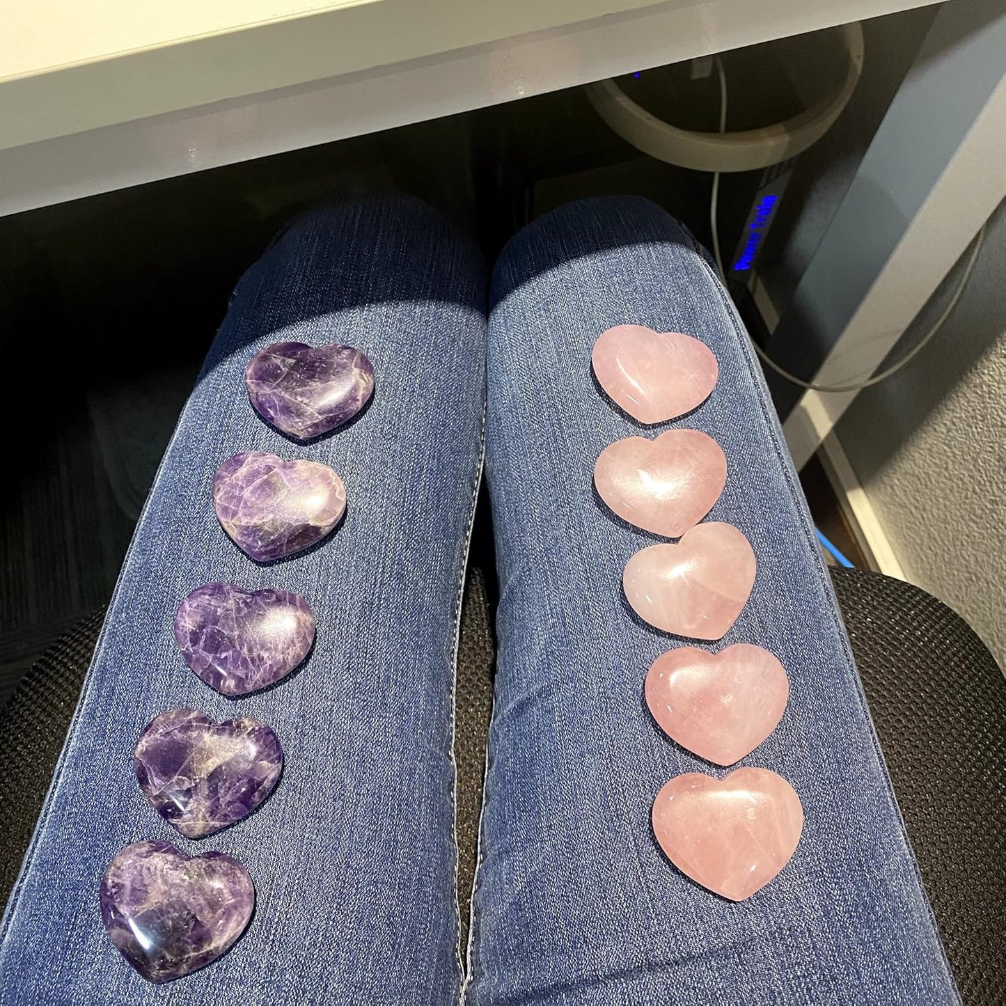 1.8" Rose Quartz Heart Stone Healing Crystals Love Stones Decor Pocket Meditation Palm Worry Gemstone Reiki Energy Balancing Mother's Day Gift