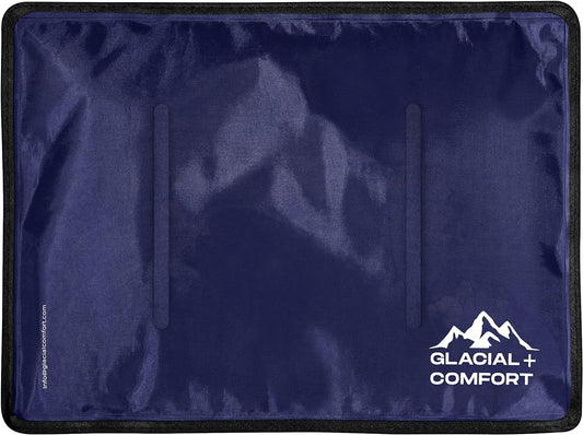 Glacial Comfort Large Gel Ice Pack for Injuries Reusable - (15" x 11") Cold Pads for Back Pain, Hip, Knee, Shoulder, Muscle Strains, Migraine & Postpartum Recovery, Flex Technology - Compression Pad.